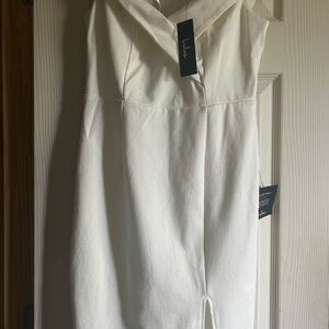 Lulu's Classic Cream Strapless Dress